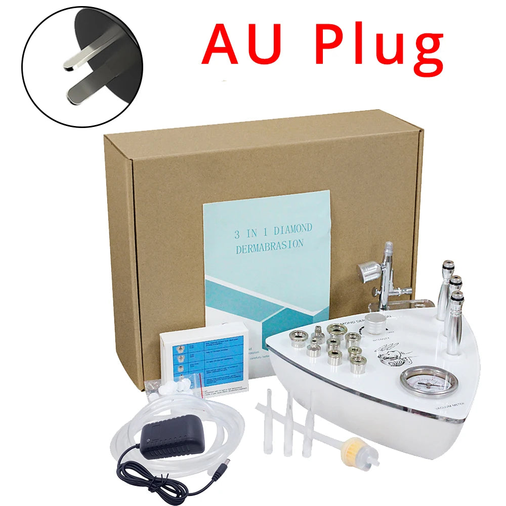 Diamond Microdermabrasion Machine 3 in 1 Vacuum 65-68cmHg Exfoliation Peeling Hydration Facial Device