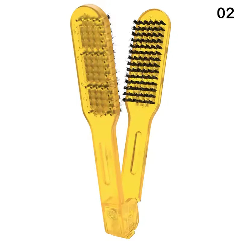 Double Sided Ceramic Hair Straightener Comb & Styling Brush Natural Wood 2 in 1 Styling Tool for Women