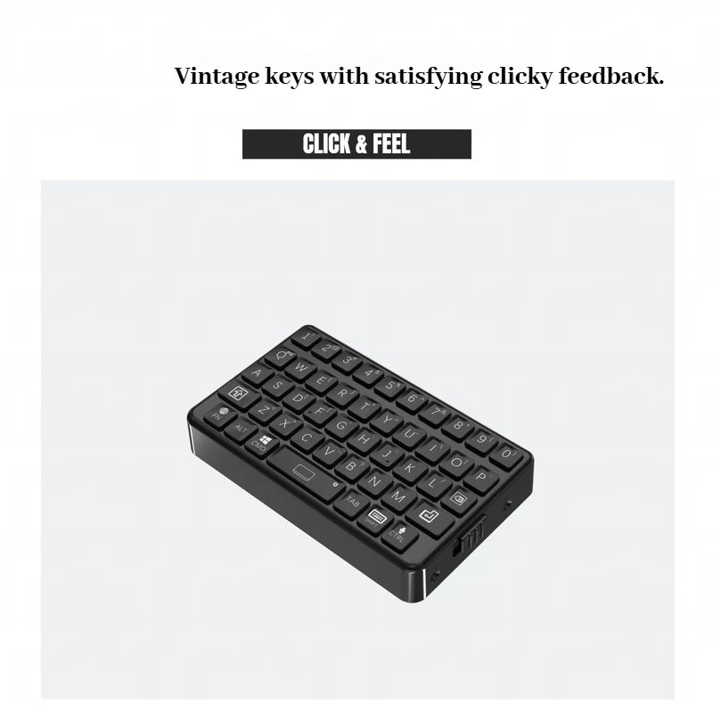 Exknight Retro Touch Mini Keyboard Bluetooth Three System Universal Windows Android Portable Phone Keypad Office Game Keyboard