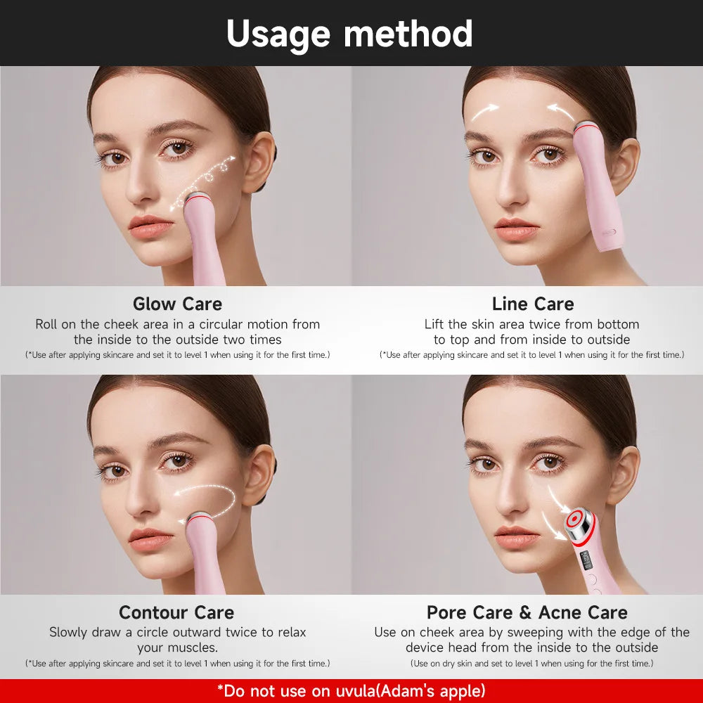 UBilli Booster Pro Led Facial Light Therapy 5 Colors Eye Beauty Wand Red Light Eye Massager for Skincare Rejuvenation Tool