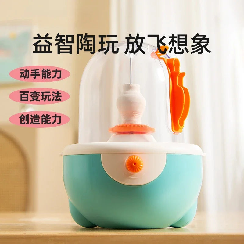 Children's DIY Clay Craft Kit, Pottery Making Machine with Soft Clay & Color Tools, Educational Art Toy