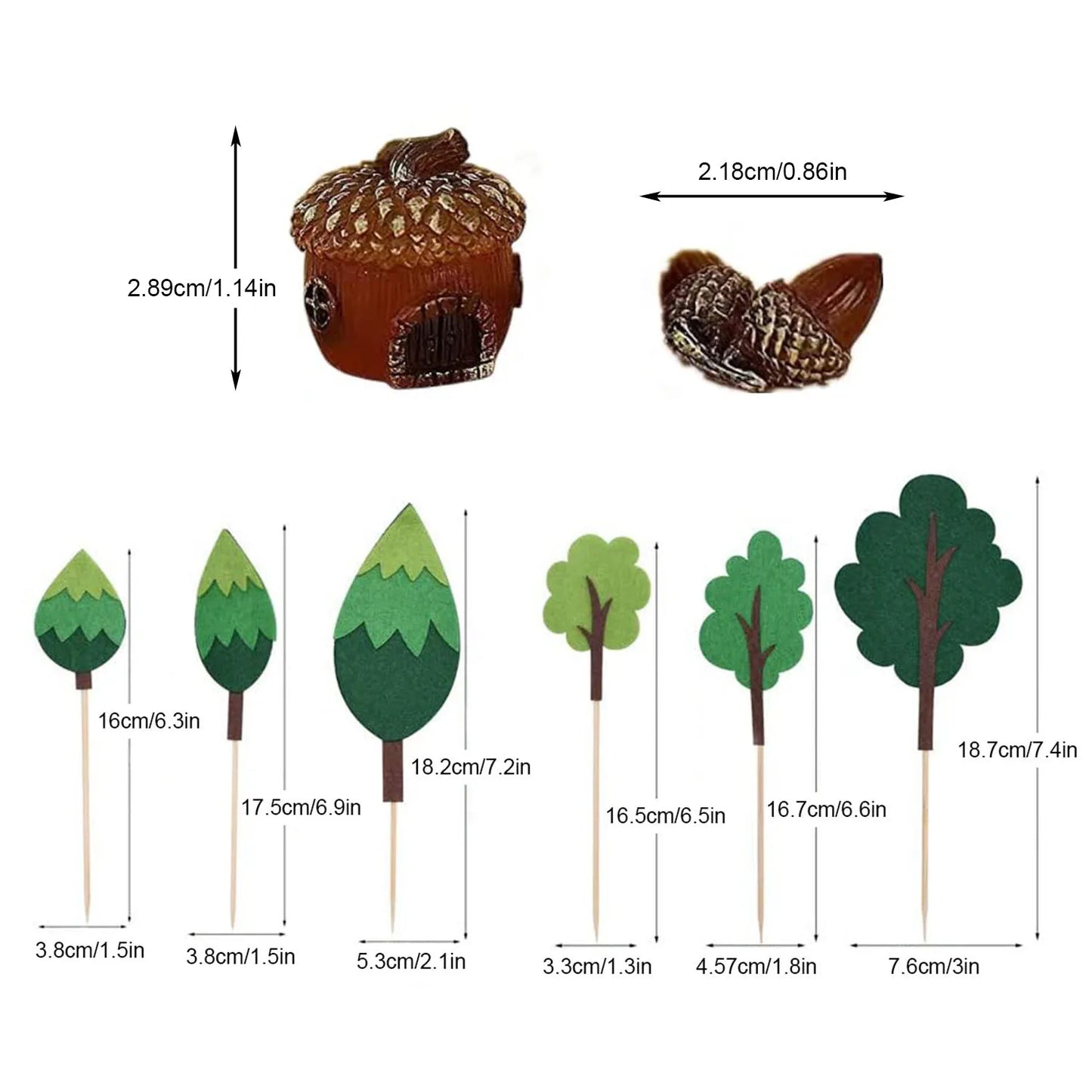 15 PCS Woodland Animals Party Supplies Squirrel cake topper Woodland Animals Cake Decoration Woodland Baby Shower Decorations