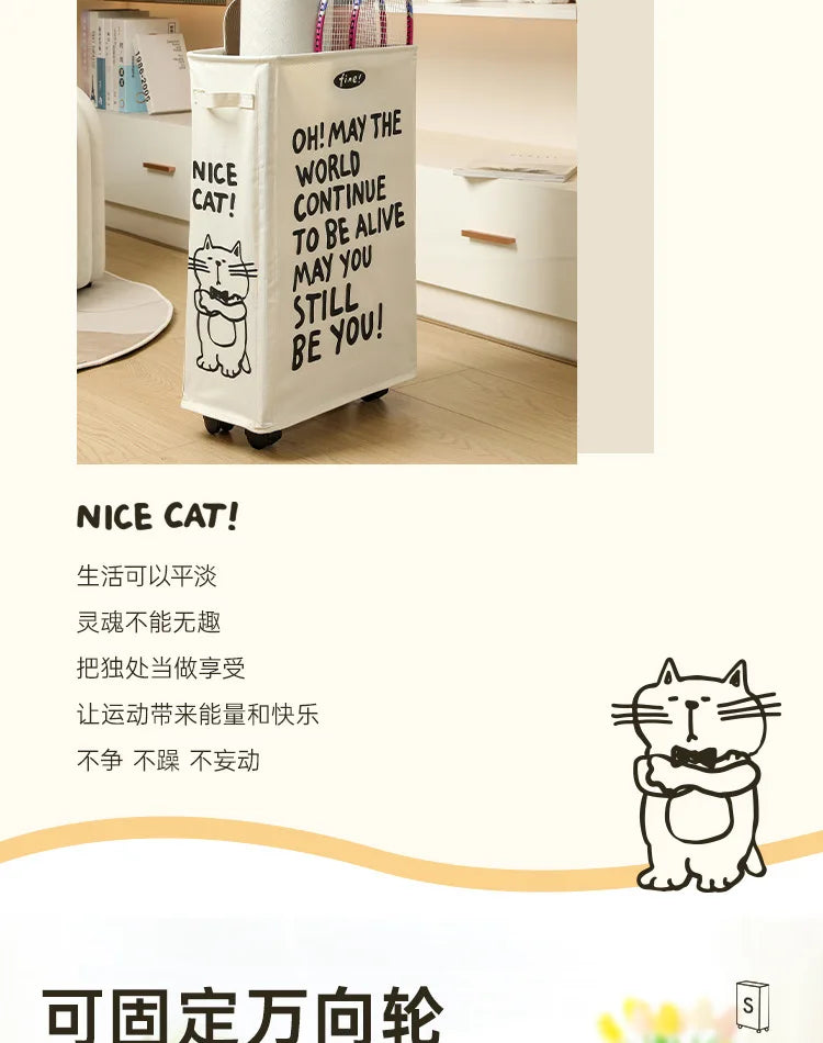 Foldable Laundry Basket Dirty Clothes Basket Clothes Storage Box Yoga Storage Sundries Box with Wheels Bathroom Accessories