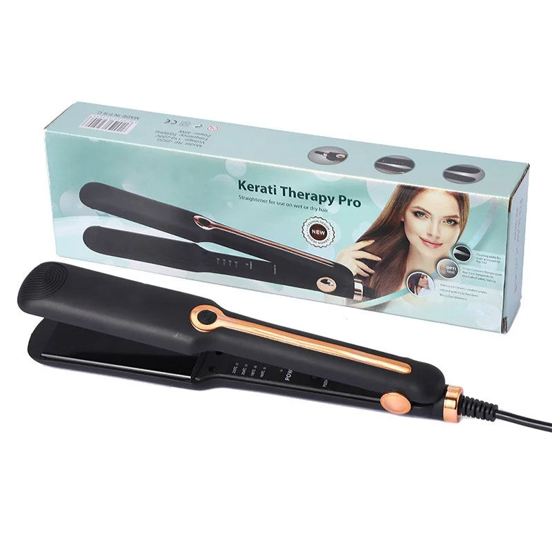 Professional ladies hair straightener portable small electric splint straight styling tool hair straightener and curler 2 in 1