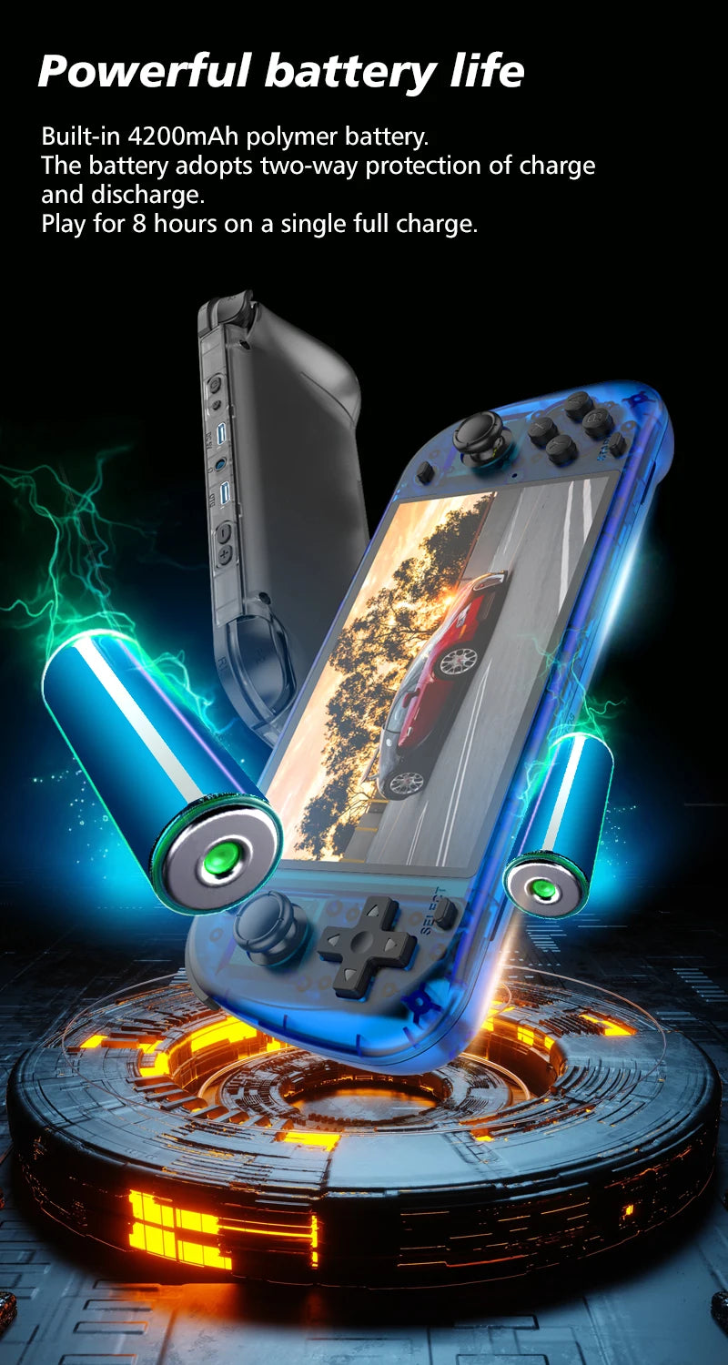 R50S Retro Handheld Games Console 128G 5.1inch IPS Screen Two-player Online Game 64GB Console Retro Game R36S