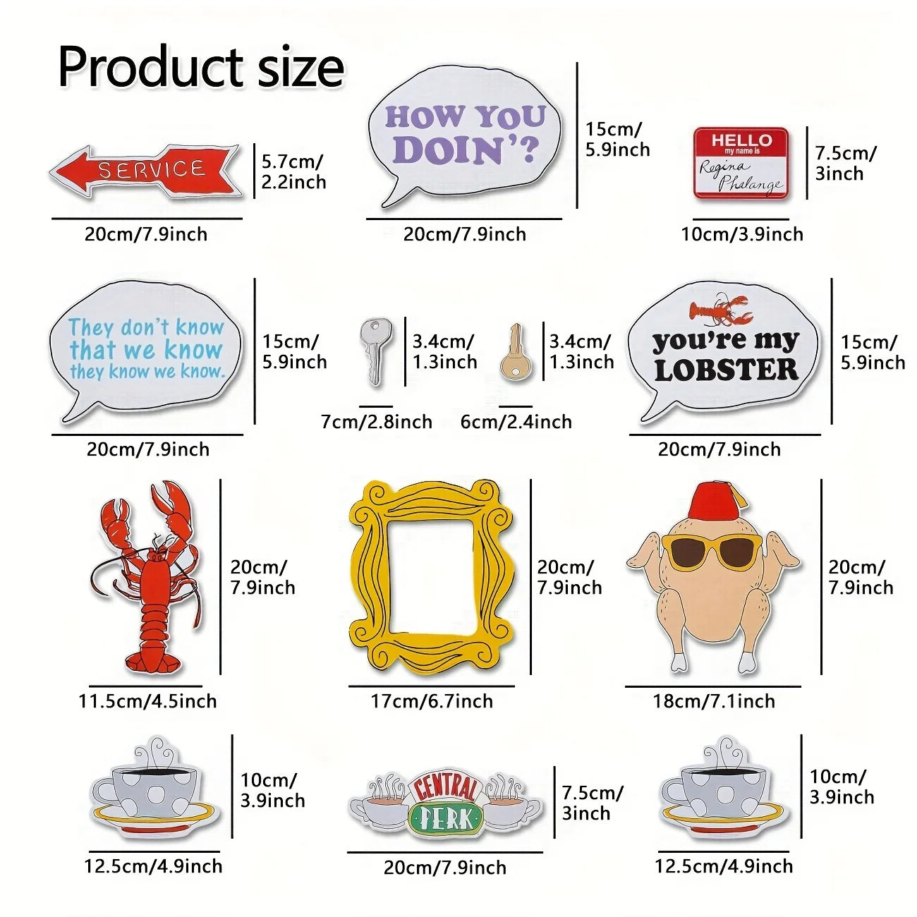 14Pcs Greetings Friends Party Supplies Birthday Photo Booth Props Kit - Happy Birthday Party Favors Supplies Bday Party Decorati