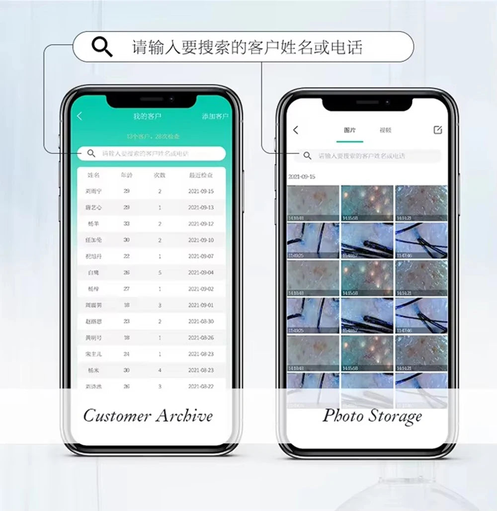 New Professional Wireless HD Intelligent Scalp/Skin/Dermal Detector Hair Follicle Testing Analysis Magnifier UV Skin Analyzer