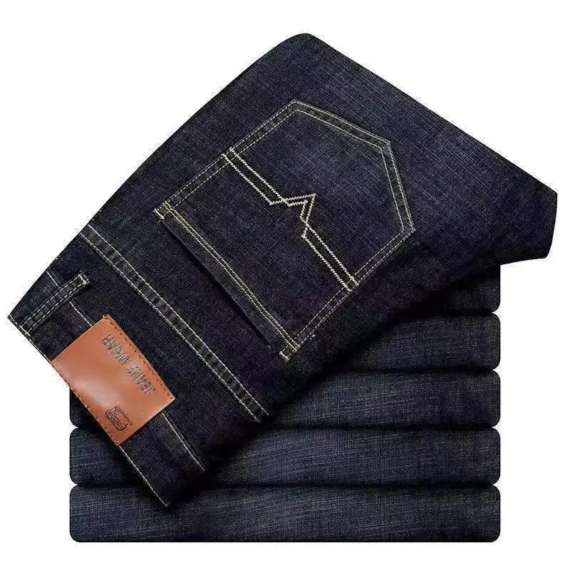 Business Jeans Men Straight Versatile Youth Middle-aged Denim Cheap Work Site Electric Welding Mason Bricklayer Pants Fashion
