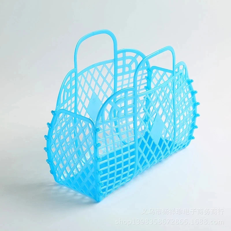 Large Bathroom Laundry Basket,Foldable Mesh,Portable Plastic Bathroom Laundry Basket,Assemble the Wash Basket,Reusable Shopping
