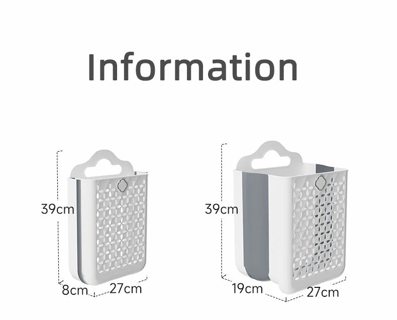 Folding Bathroom Laundry Basket Wall-mounted Dirty Clothes Storage Basket Household Laundry Bag Laundry Organizer Dropshipping