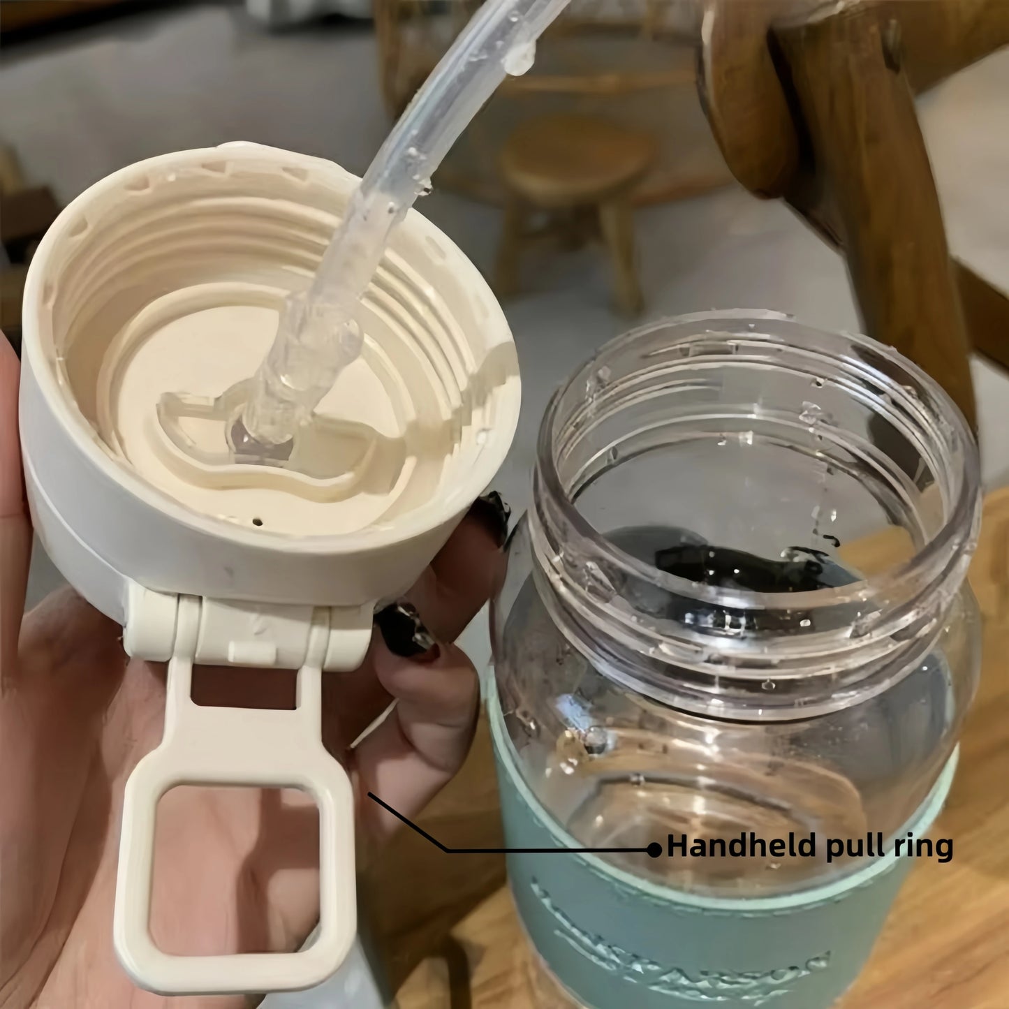 500ml Portable Cute Water Bottle with Straw Pop-Up Cover Leak-Proof Drinkware for School Kids Plastic Drinking Bottle