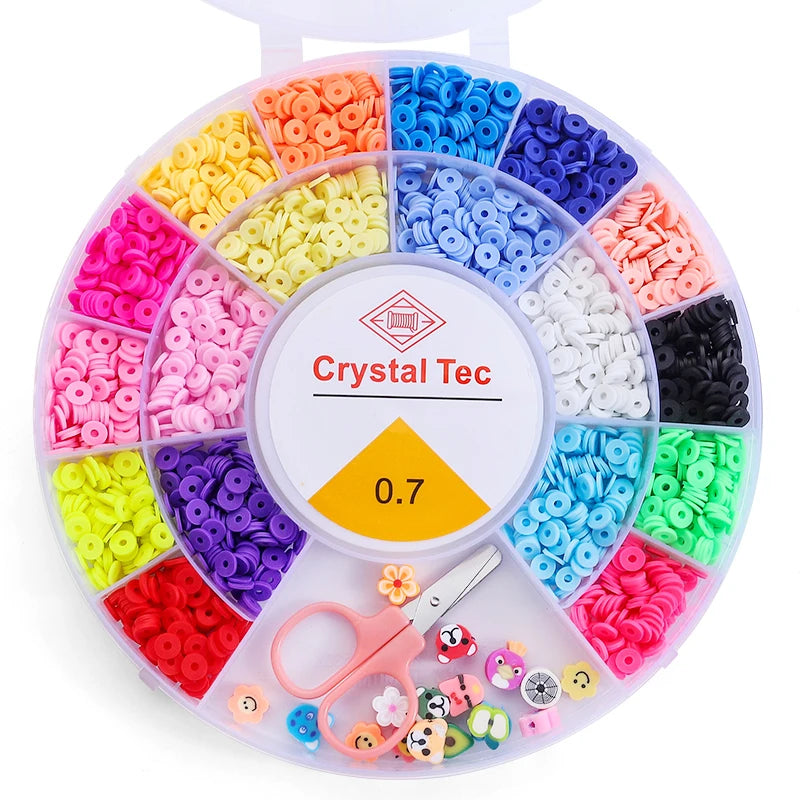 Clay Beads Bracelet Making Kit Seed Letter Alphabet DIY Art Craft Beads Kit with Charms for Jewelry Making Crafts Gifts 8 Styles