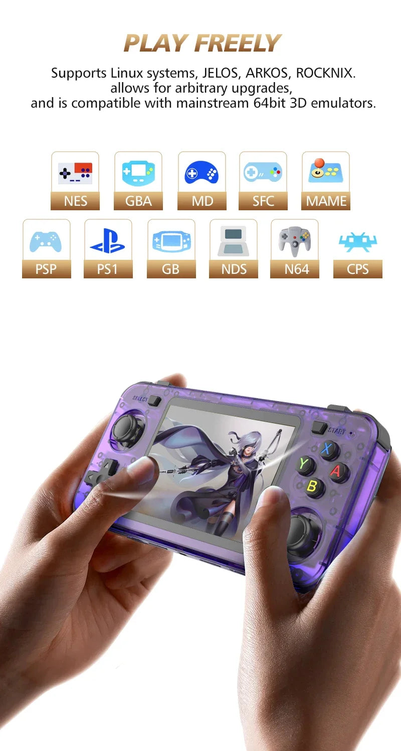 2025 New R36H Retro Handheld Console Open-Source Linux System Classic Game Consoles 3.5 inch IPS Screen Portable Video Player