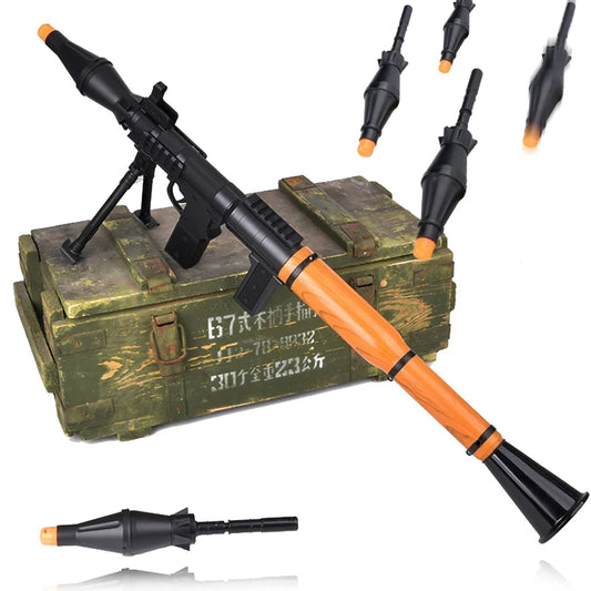 Toy Grenade Launcher Bazooka Tactical Airsoft Plastic Launcher RPG-7 kit Toy Kids Gifts Soft Bullet Game Device Cosplay Props