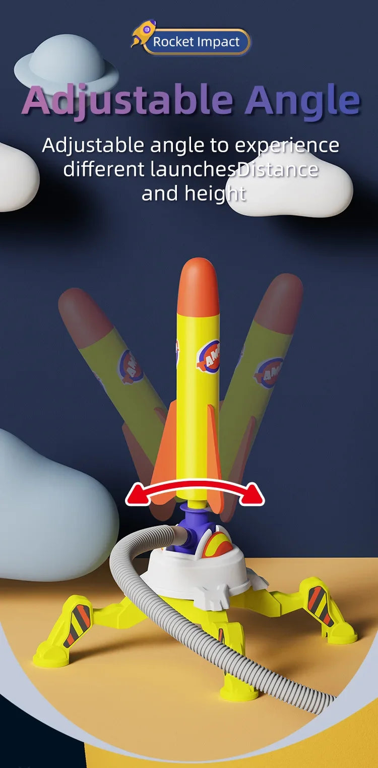 Kid Air Rocket Foot Pump Launcher Toys Sport Game Jump Stomp Outdoor Child Play Set Toy Pressed Rocket Launchers Pedal Games Toy
