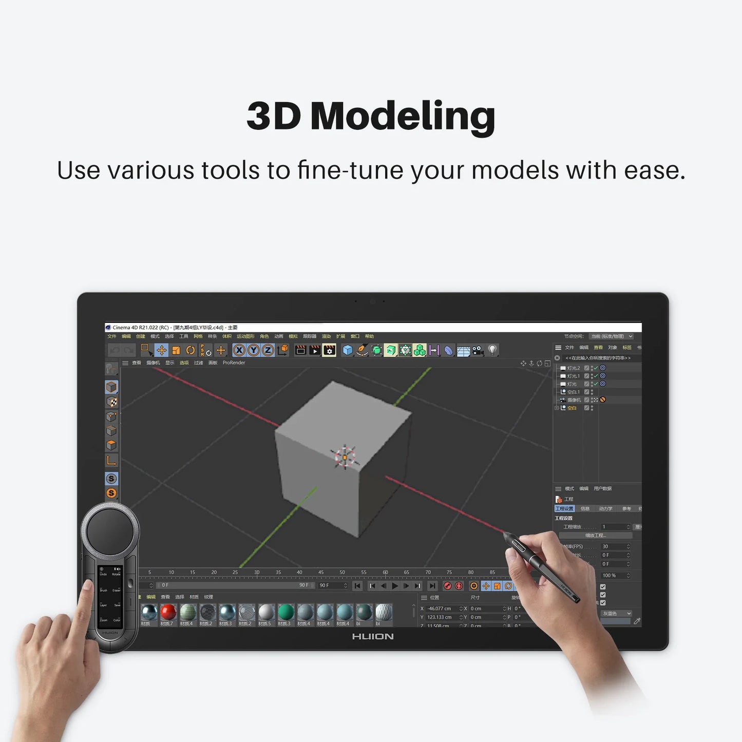 Huion Keydial Remote Mini Wireless Keyboard Dual-dial Controller Bluetooth Connect to Computer Windows macOS iPadOS iOS Android