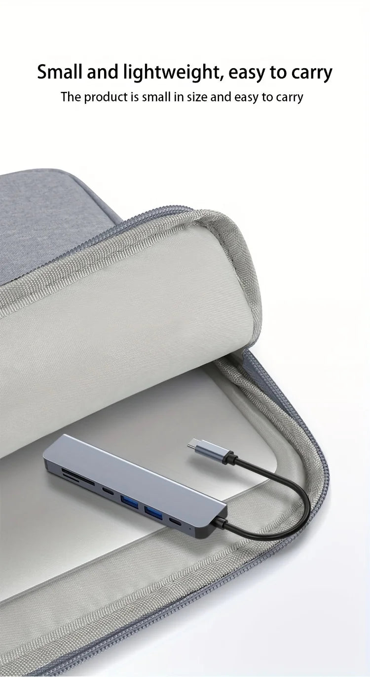 High-Speed 7-in-1 USB-C Hub: Multi-Device Dock with PD Charging for Laptops & Macbooks