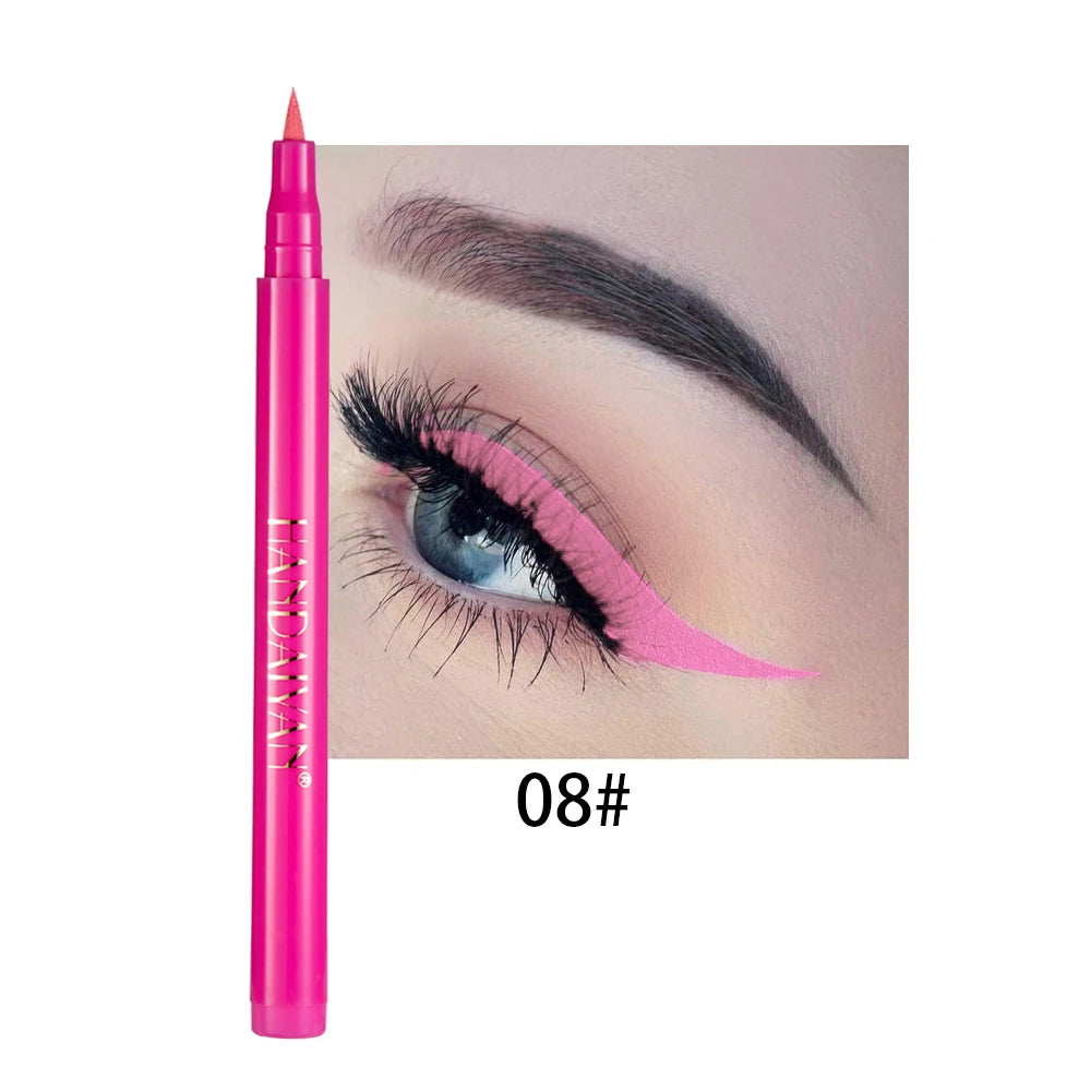 Waterproof Rainbow Matte Colorful Liquid Eye Liner Pencil White Pink Color Eyeliner Pen Makeup Make Up Long-Lasting Cosmetics