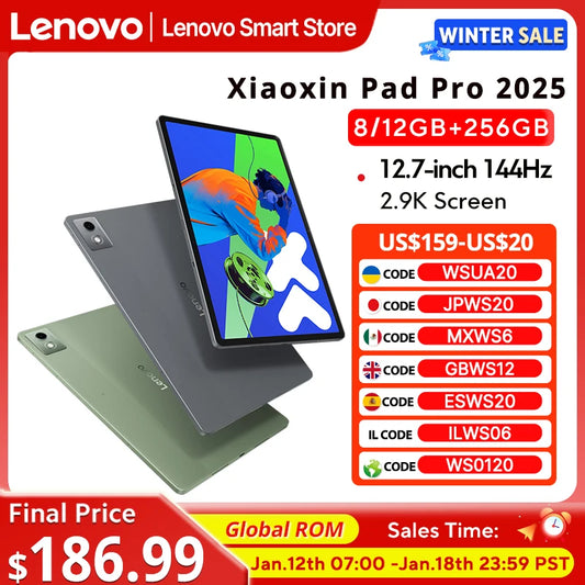 Lenovo Xiaoxin Pad Pro 2025 12.7 inch Tablet Original Global ROM Dimensity 8300 2.9K 144Hz Display  Android 14 10200mAh Pad PC