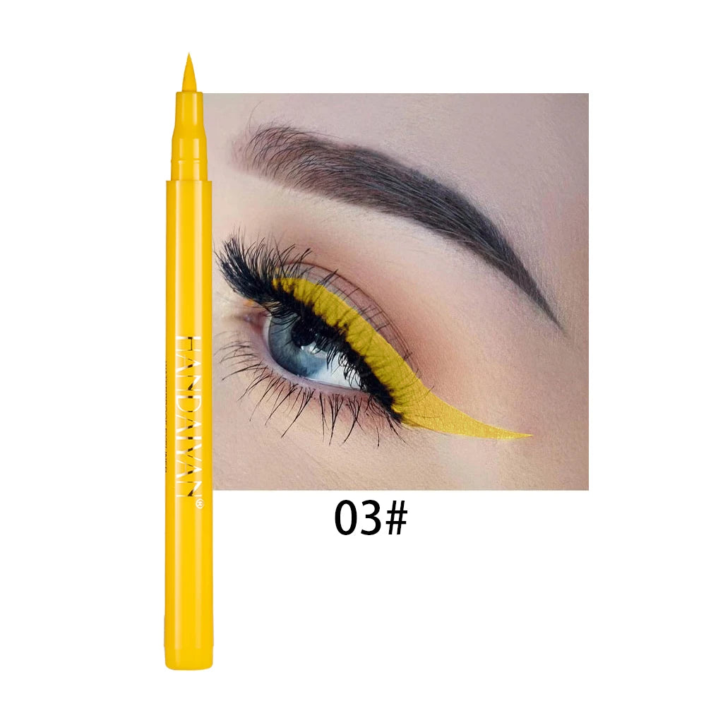 Waterproof Rainbow Matte Colorful Liquid Eye Liner Pencil White Pink Color Eyeliner Pen Makeup Make Up Long-Lasting Cosmetics
