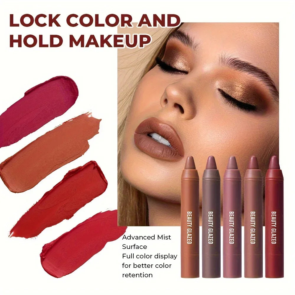 BEAUTY GLAZED 12 Colors Long-Lasting Waterproof Non-Stick Matte Lipstick Pen