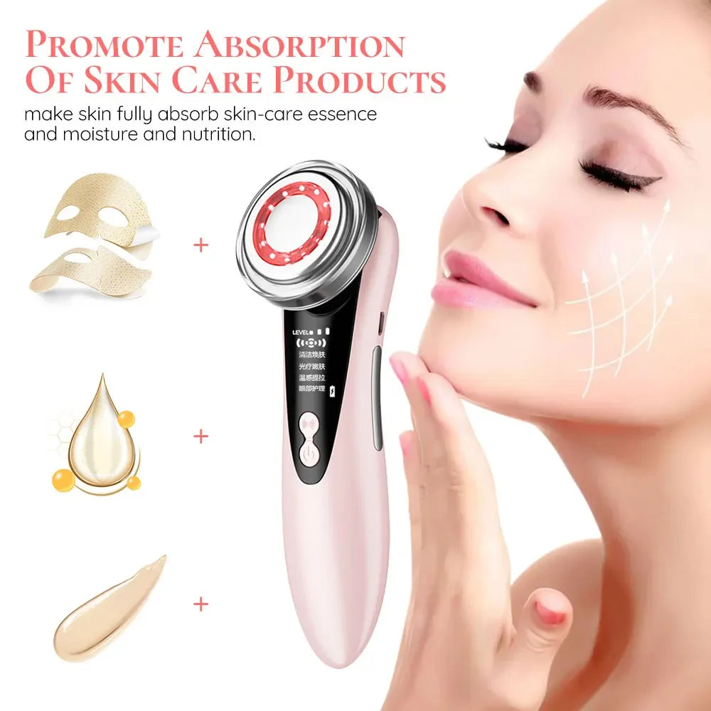 Ultrasonic Skin Scrubber Kit Vibration Face Spatula Blackhead Remover EMS LED Facial Massager Cavitation Peeling Facial Lifting