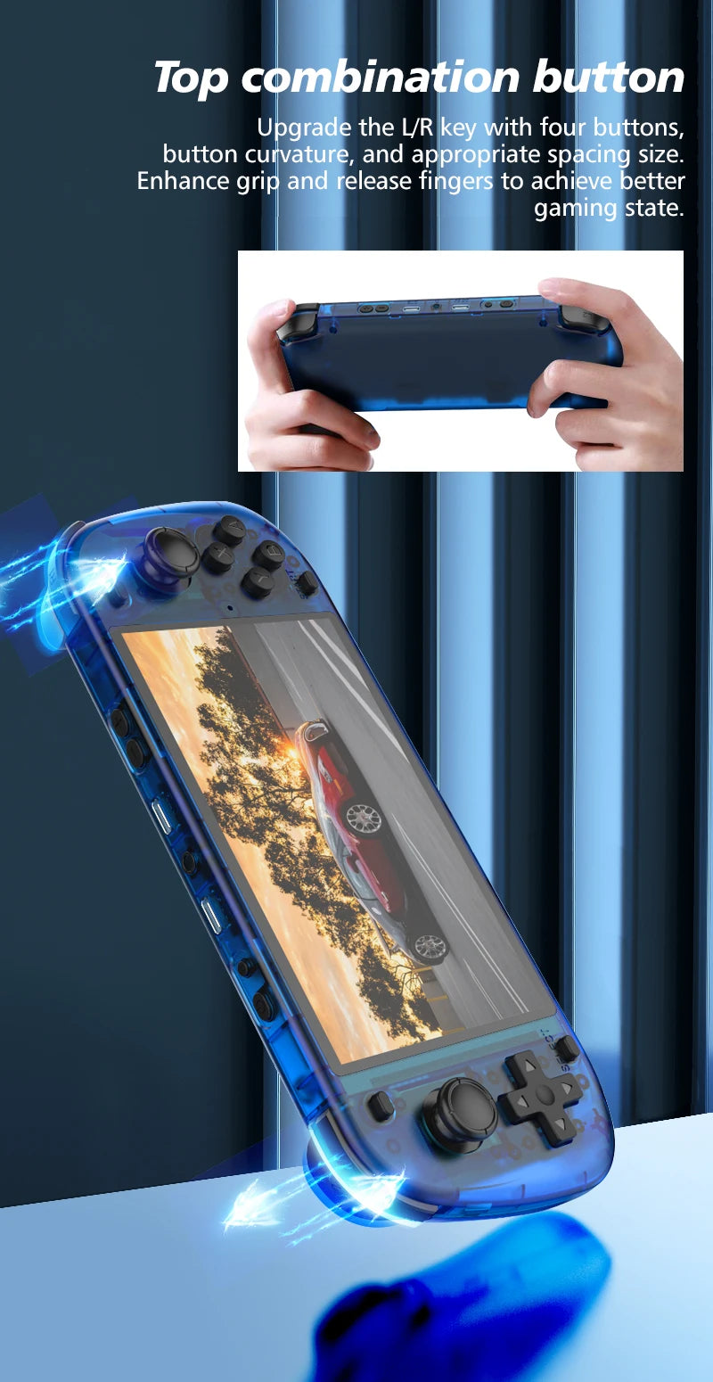 R50S Retro Handheld Games Console 128G 5.1inch IPS Screen Two-player Online Game 64GB Console Retro Game R36S