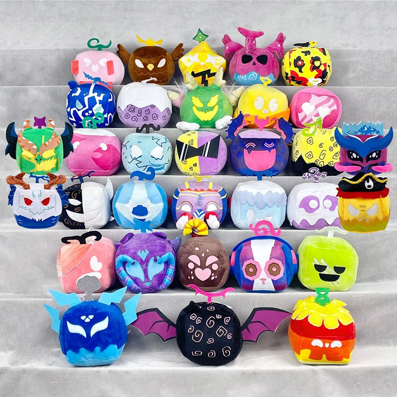 15cm Blox Fruits Plush Toys Anime Bloxfruits Devil Fruit Leopard Pattern Box Plush Pillow Soft Stuffed Toy Doll Children Gifts