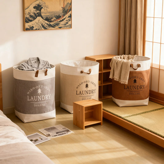 Household Laundry Basket Collapsible Waterproof Clothes Baskets with Handles Dirty Fabric Laundry Basket for Bedroom Balcony