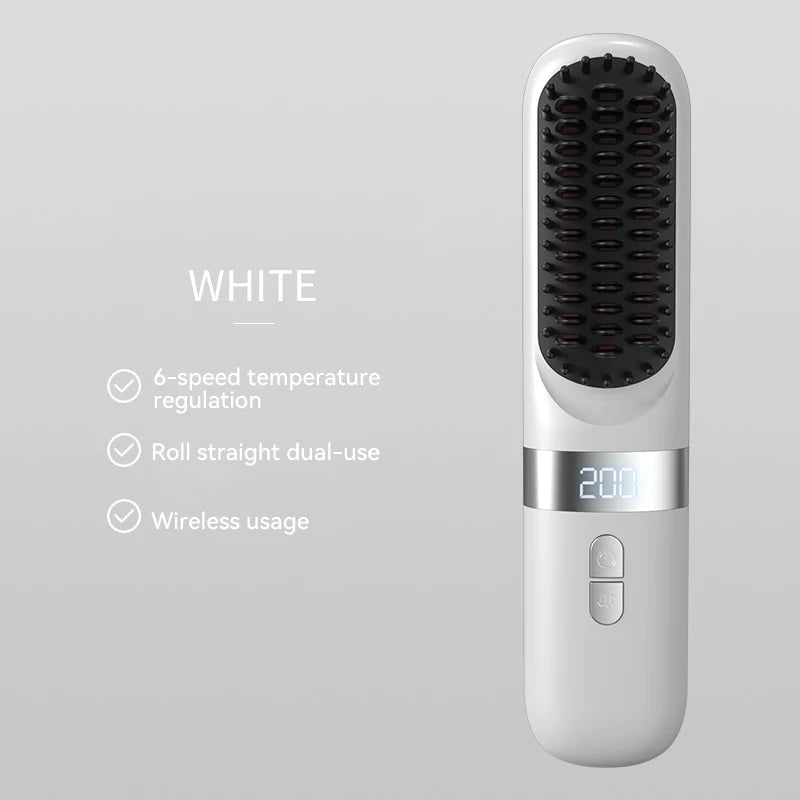 2025 Electric Hot Comb Multifunctional Wireless Straight Hair Straightener Negative Ion Anti-Scalding Straightening Brush New