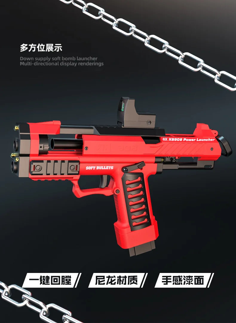 Raptor Launcher Shell Soft Bullet Gun Toy Gun Outdoor Chicken Pistol Model Can Be Hung Manually Loaded Christmas Gift 2025