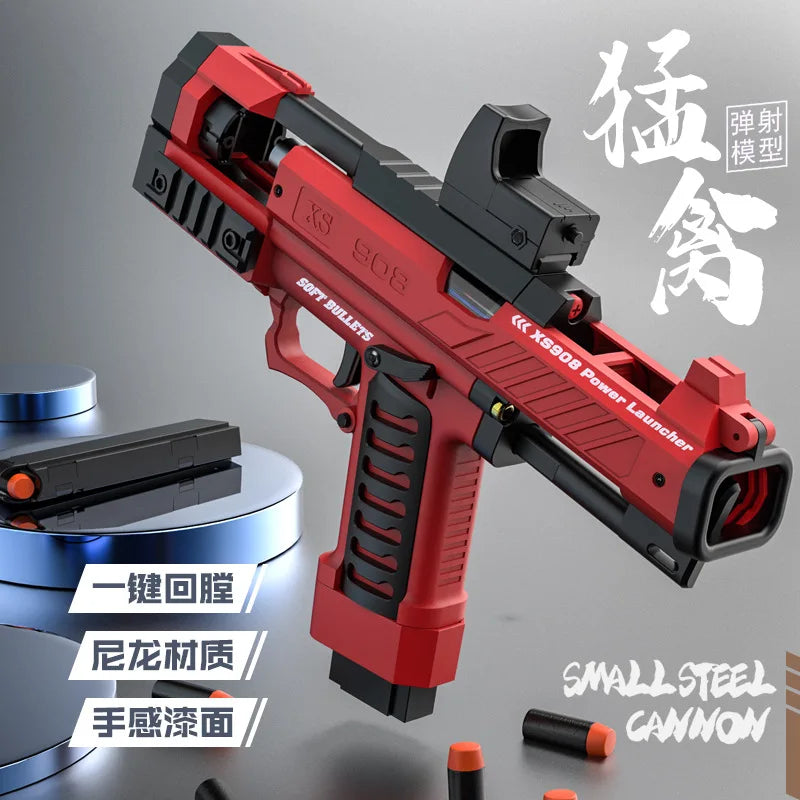 Raptor Launcher Shell Soft Bullet Gun Toy Gun Outdoor Chicken Pistol Model Can Be Hung Manually Loaded Christmas Gift 2025