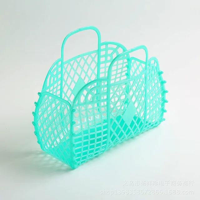 Large Bathroom Laundry Basket,Foldable Mesh,Portable Plastic Bathroom Laundry Basket,Assemble the Wash Basket,Reusable Shopping