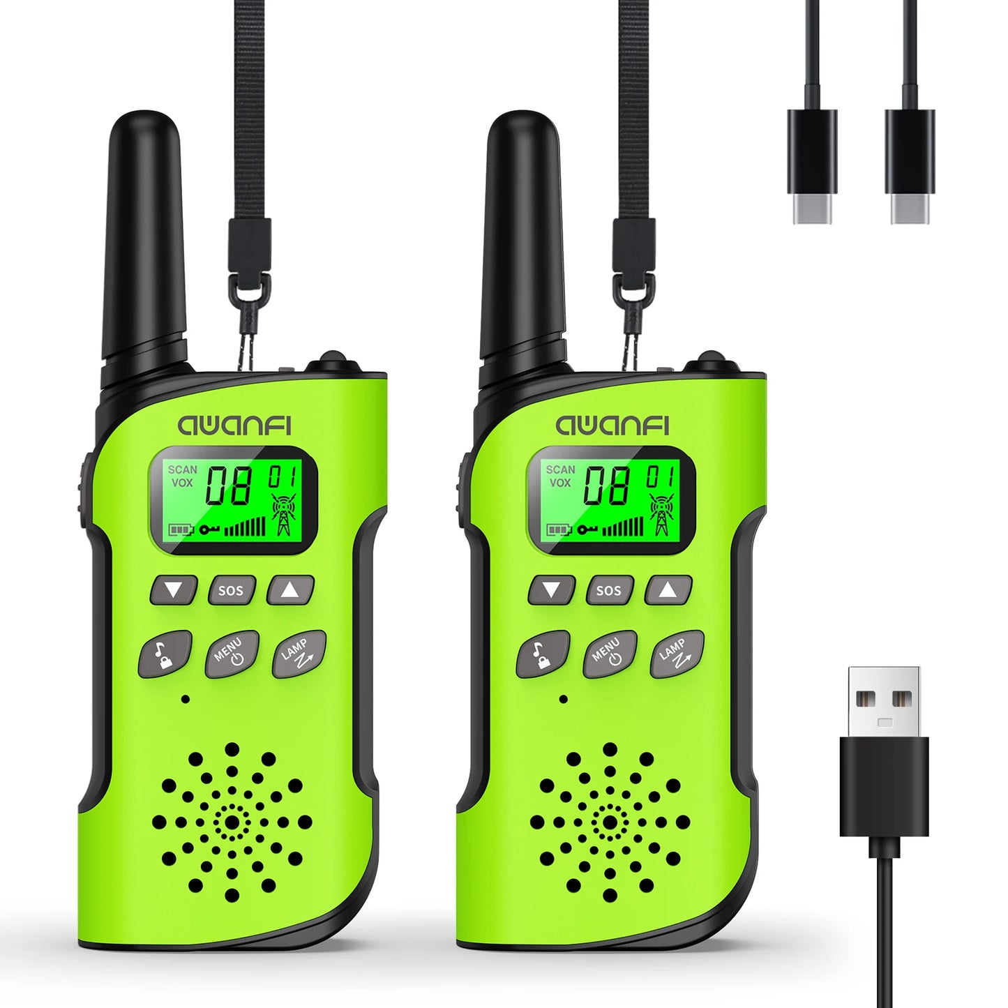 (Not For AU/JP/BR/NZ/BY/TH/UA/AO) 2/3/4 pcs Walkie Talkie Adults & Kids, Long Range/Rechargeable/1000mAh/Lanyards/Flashlight/SOS
