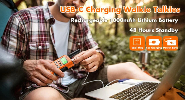 (Not For AU/JP/BR/NZ/BY/TH/UA/AO) 2/3/4 pcs Walkie Talkie Adults & Kids, Long Range/Rechargeable/1000mAh/Lanyards/Flashlight/SOS