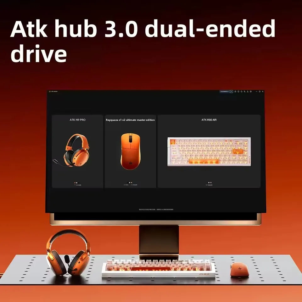 ATK Blazing Sky Z1 V2 Ultimate Wireless Gaming Mouse Dual Model 500mAh Lightweight Dual 8K Low Latency Ergonomics E-sports Mouse