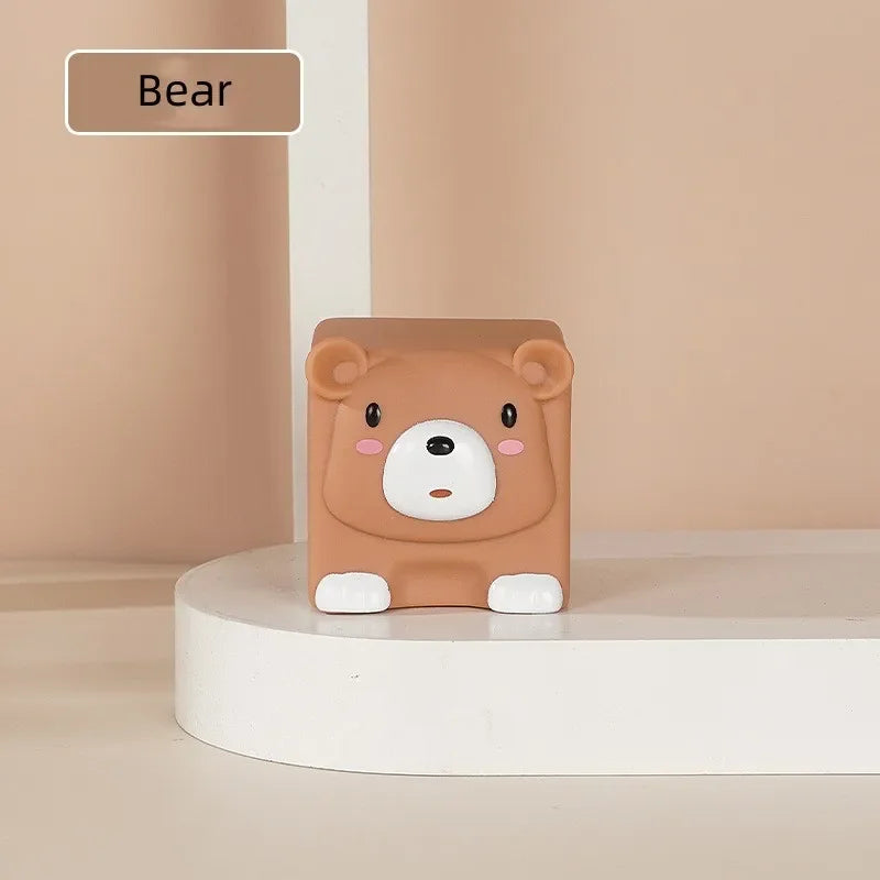 Cute Animals Blocks Toy Silicone Toys Rubber Months Cube 3D Sensory Kids Bath Touch 6 Pcs Grasp Stacking