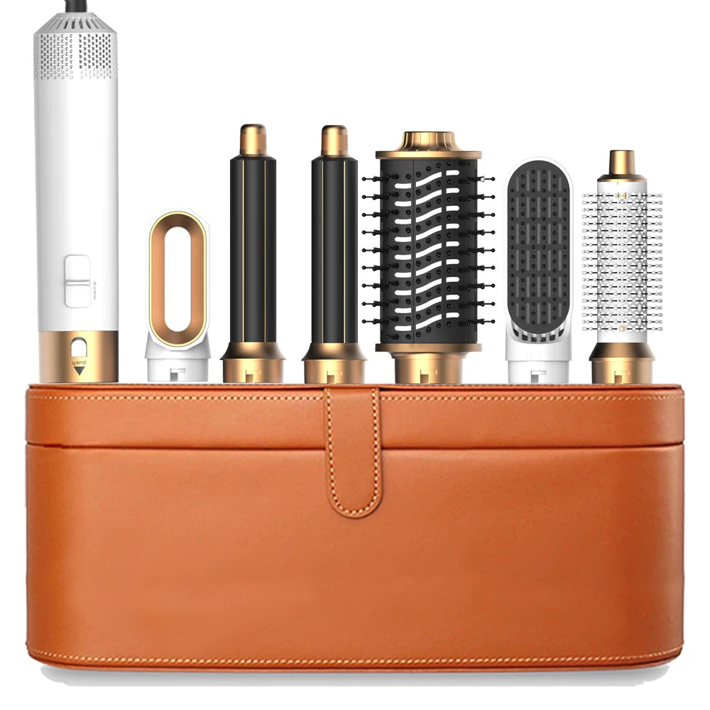 6 in 1 Multifunctional Hair Tool Blow Dryer Curler Ionic Hot Air Brush Straightener with Detachable Head
