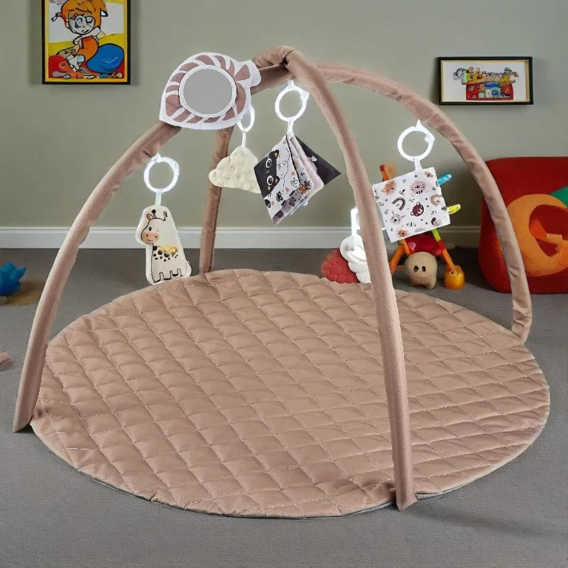 Baby Toys Crawling Play Mat with Cartoon Detachable Hangers Soft Thickened Floor Games Pad Baby Climb Training Toys Props