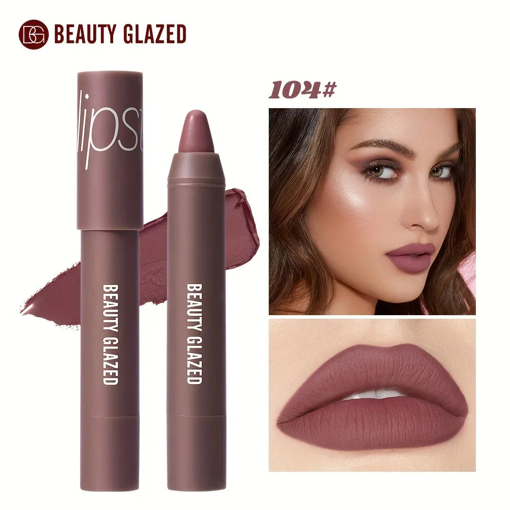 BEAUTY GLAZED 12 Colors Long-Lasting Waterproof Non-Stick Matte Lipstick Pen