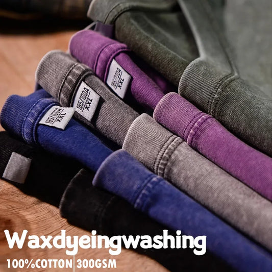 Heavy Men Washed Vintage Oversized T-Shirt Street Hip Hop Punk Tee women Harajuku Casual Cotton Short Sleeve Acid Wash Top