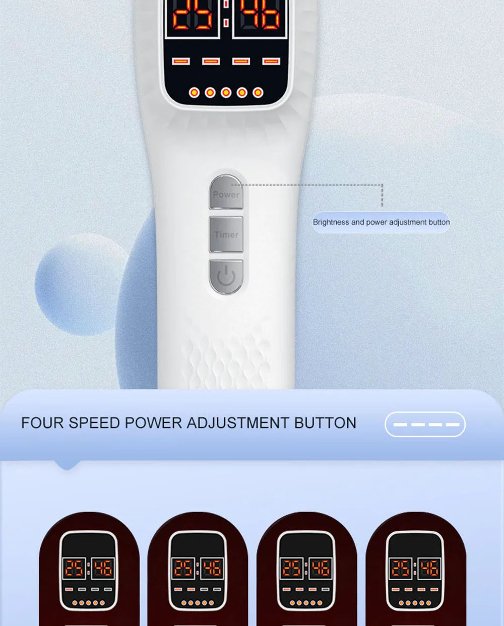 New Handheld Facial Body Red Light LED Laser Therapy Beauty Device Anti Aging Wrinkle Acne Rejuvenation Skin Tighten whitening