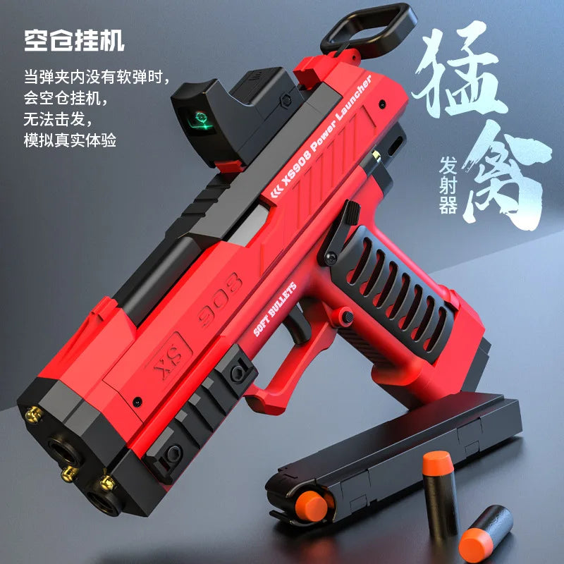 Raptor Launcher Shell Soft Bullet Gun Toy Gun Outdoor Chicken Pistol Model Can Be Hung Manually Loaded Christmas Gift 2025