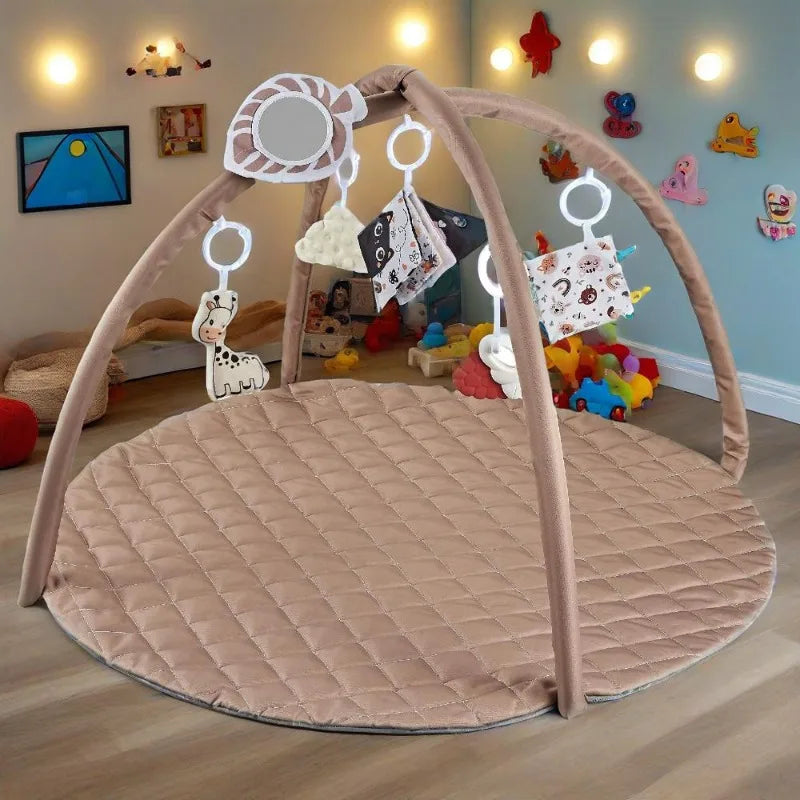 Baby Toys Crawling Play Mat with Cartoon Detachable Hangers Soft Thickened Floor Games Pad Baby Climb Training Toys Props