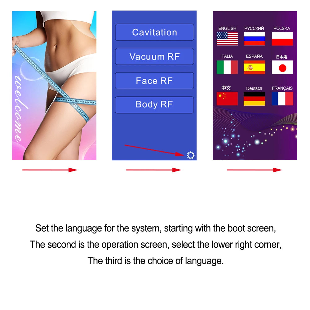 4 in 1 Facial Care 40K Cavitation Lipo Slimming Ultrasonic Liposuction Cavitation Machine Skin Tightening Lifting Device