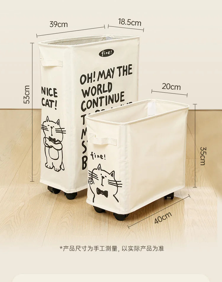 Foldable Laundry Basket Dirty Clothes Basket Clothes Storage Box Yoga Storage Sundries Box with Wheels Bathroom Accessories