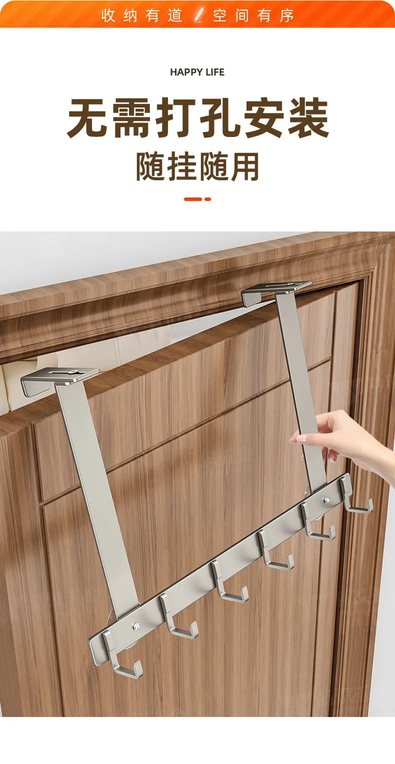 Luxury Non-Perforated Coat Hook - Heavy Duty Bathroom & Door Hanger, No Drill Wall Hook for Towels/Robes, Space-Saving Design