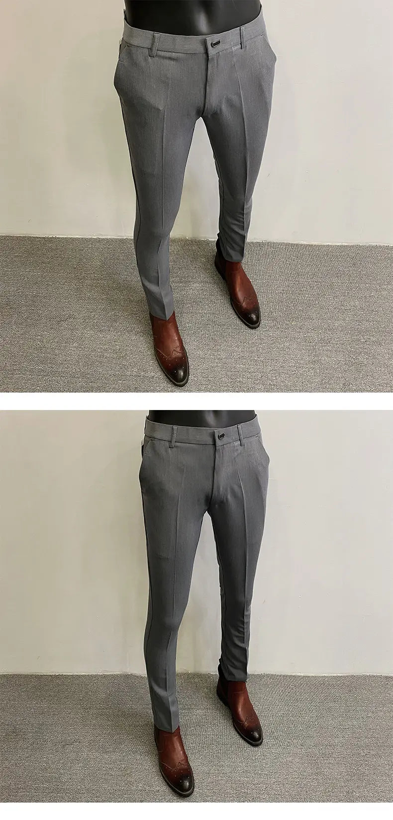 Men Suit Pants Formal Trousers Pantalone Hombre Stretch Slim Solid Color Casual Dress Full Length Pants Fashion New Men Clothing