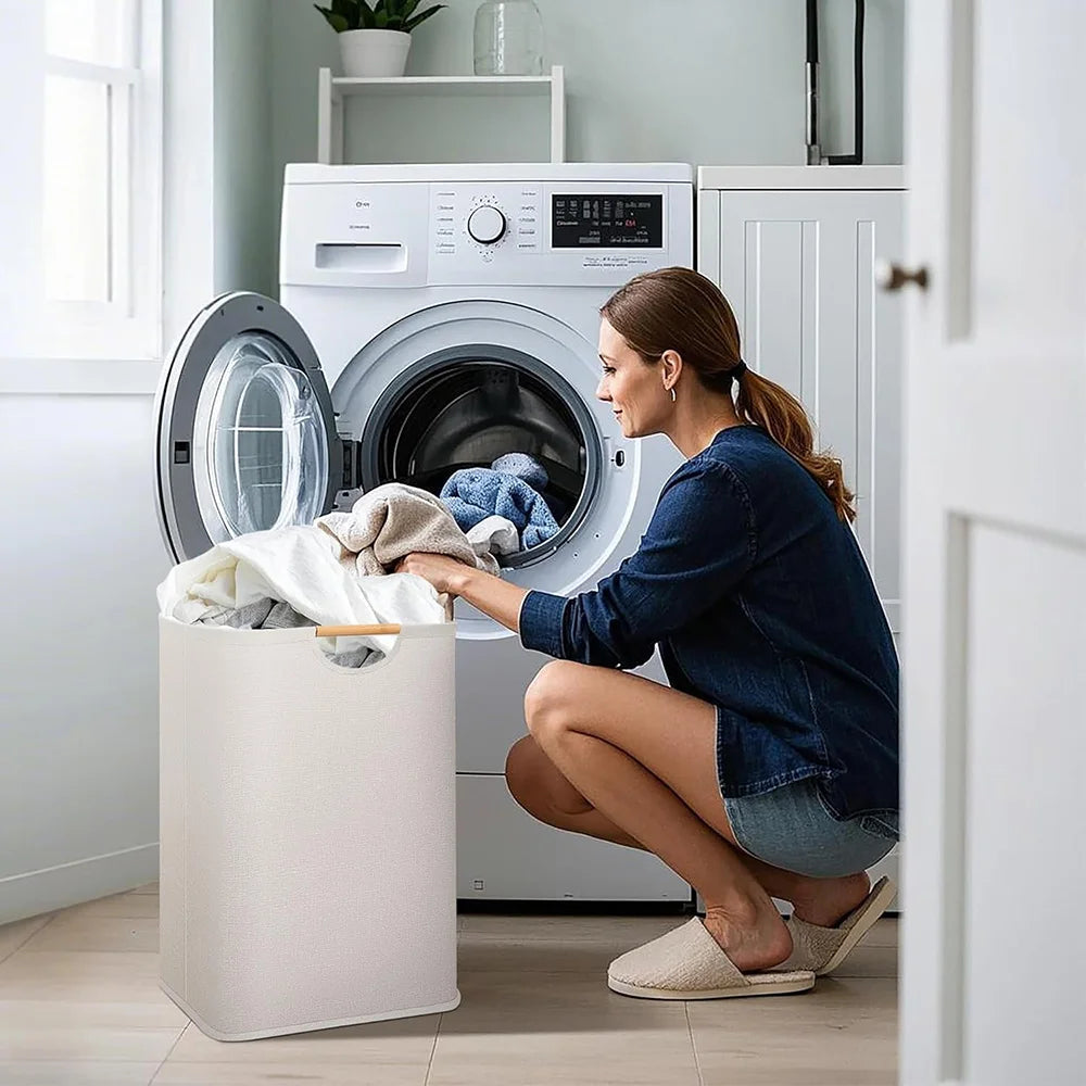 Collapsible Laundry Basket Dirty Clothes Storage Basket with Handle Hamper Sundries Storage Bag Bathroom Accessories