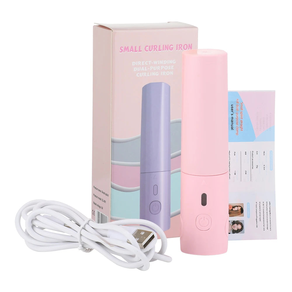 Multifunctional Hair Straightener Must-have Portable Small Curling Machine Splint Cuticle Protecting Damage Reducing USB Plug